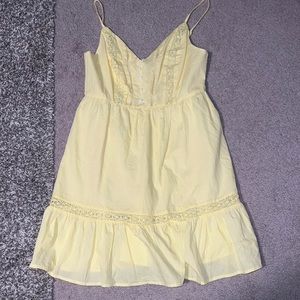 Yellow Spaghetti Strap Mini Dress